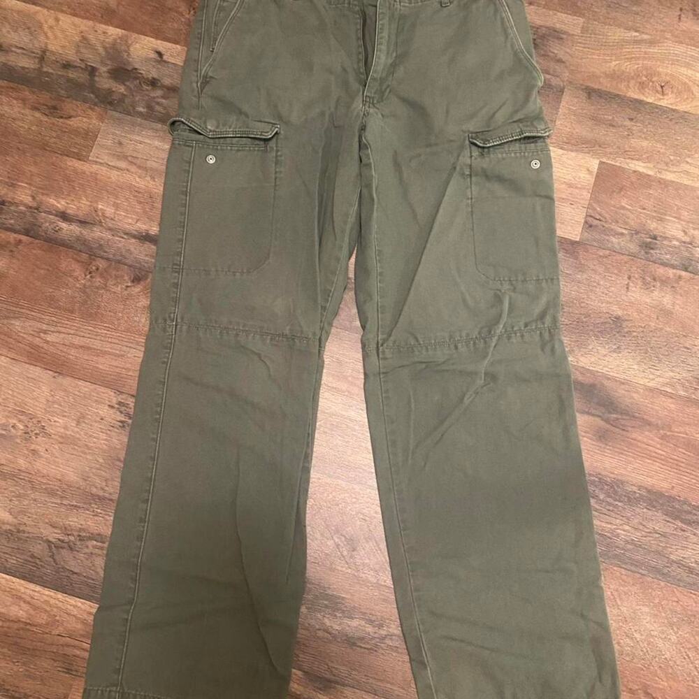 Mens docker khaki green cargo denim pants